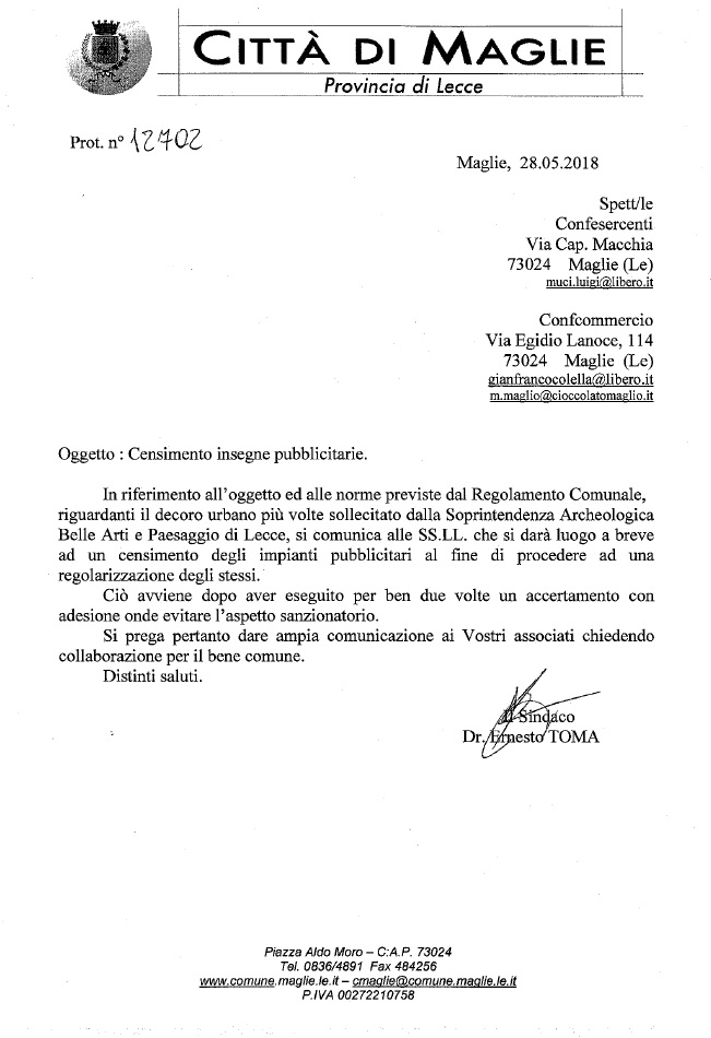 lettera toma