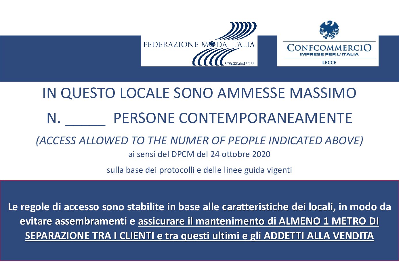 cartello_numero_massimo_clienti_federmoda_italiano_e_inglese_logo