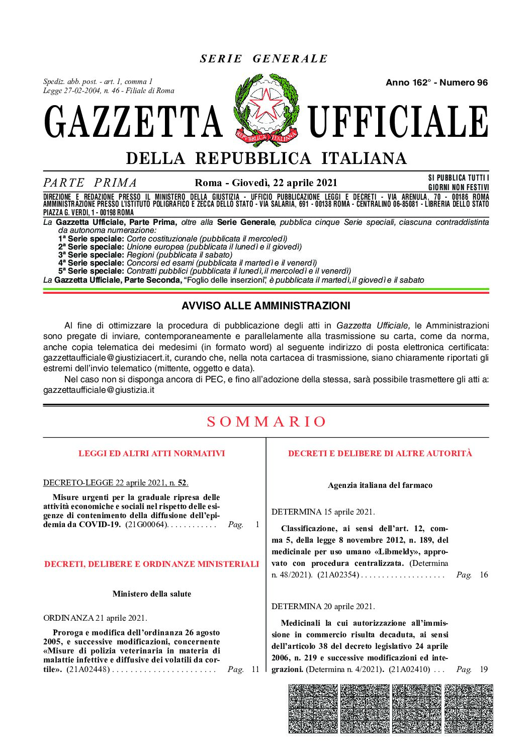 GAZZETTA UFFICIALE